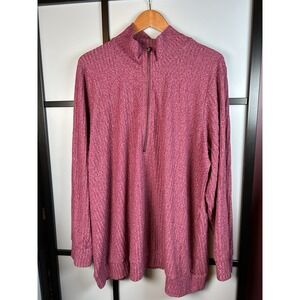 Torrid Relaxed Fit Super Soft Plush Rib Quarter Zip Sweatshirt 4X Rhubarb